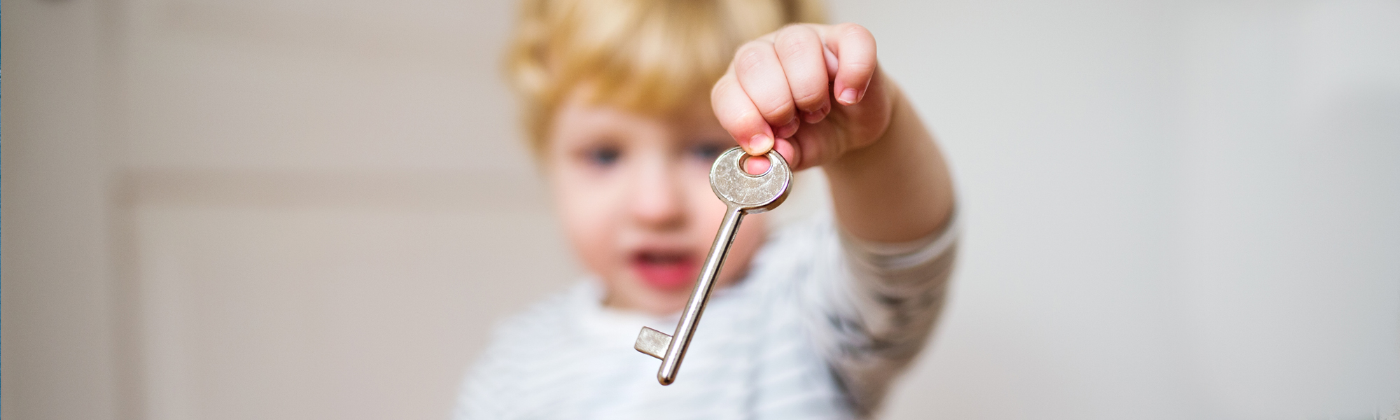 child with key